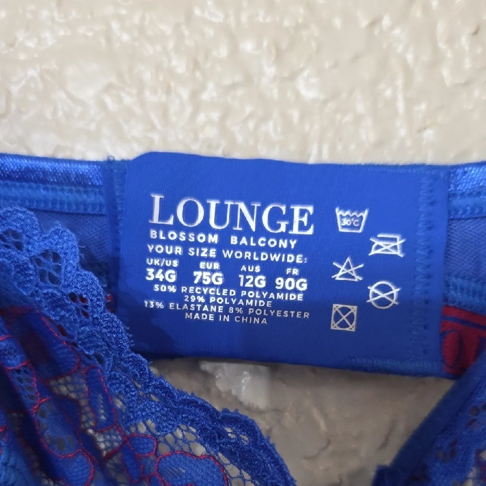 Lounge Intimates Royal Blue Lace Bra - Picture 3 of 6